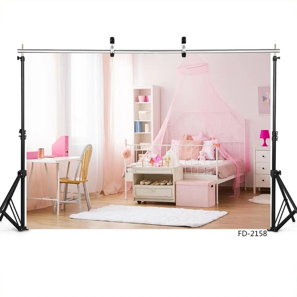 Pink Interior Baby Room Vinyl Cloth Photo Backgrounds Computer Printed Photographic Backdrops Photocall for Baby Children