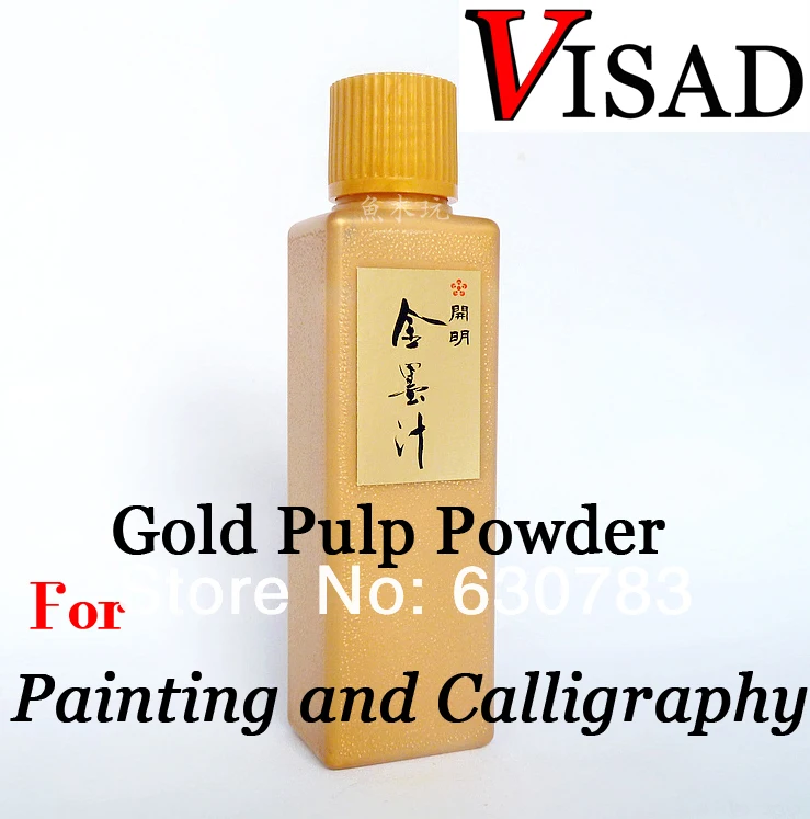 free shipping 100ml VISAD Gold dust with glue for painting and calligraphy, water color paints Gold Pulp Powder Gouache paint