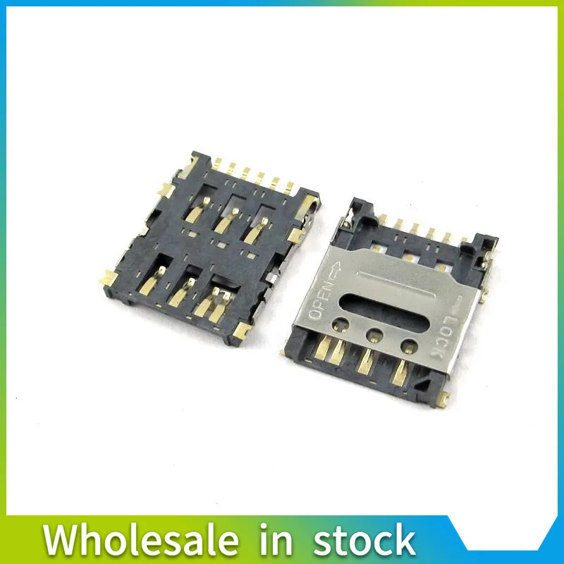 5PCS nano Micro SIM Flip Bar 6PIN Card Socket Connector Patch Type Slot Tray Holder Adapter Motherboard