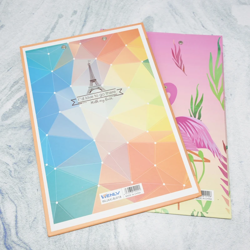 1pcs high quality cute folder board flamingo style simple iron tower quality office folder