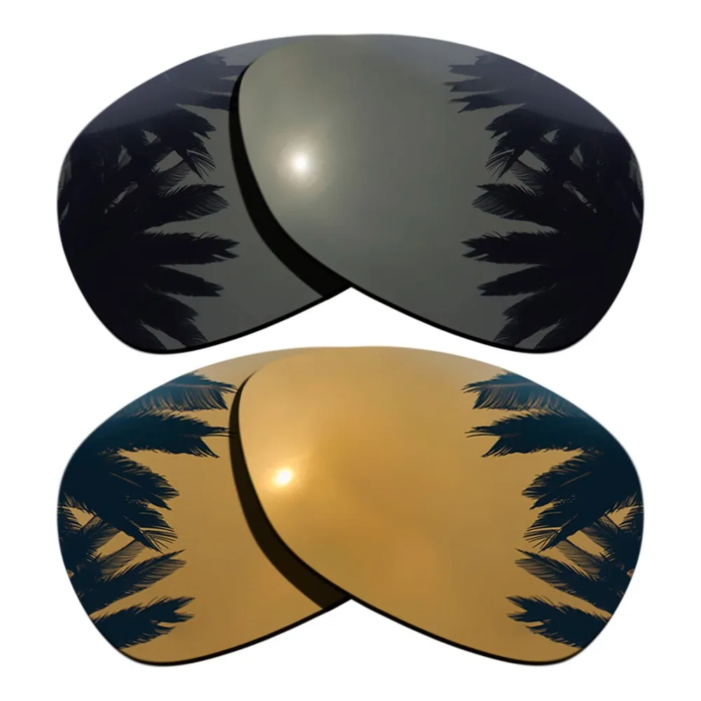 

(Black+Bronze Gold Mirrored Coating) 2-Pairs Polarized Replacement Lenses for Crosshair 2012 100% UVA & UVB Protection