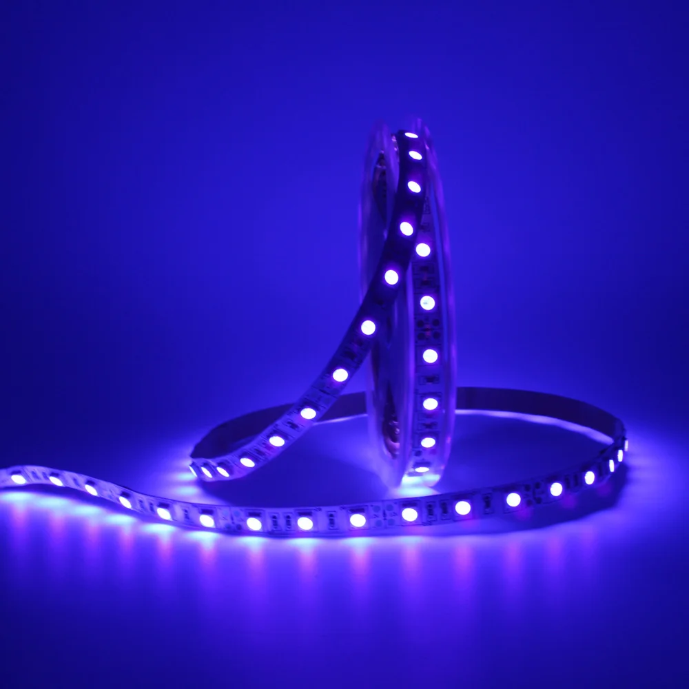 UV LED Strip Light 12V DC SMD 5050 0.5M 1M 2M 3M 4M 5M Waterproof Ribbon Purple Flexible Ultraviolet Tape for DJ Fluorescence