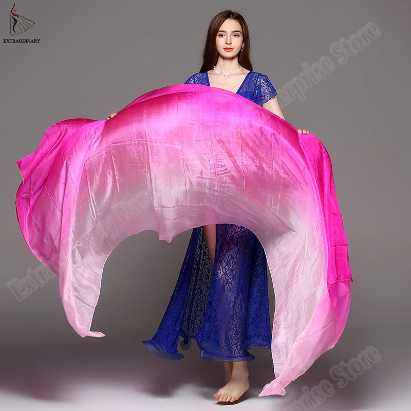 scarf belly dance veil velo danza del vientre shawl for belly dancing silk vei scarf bellydance Gradient Rainbow Adults veil