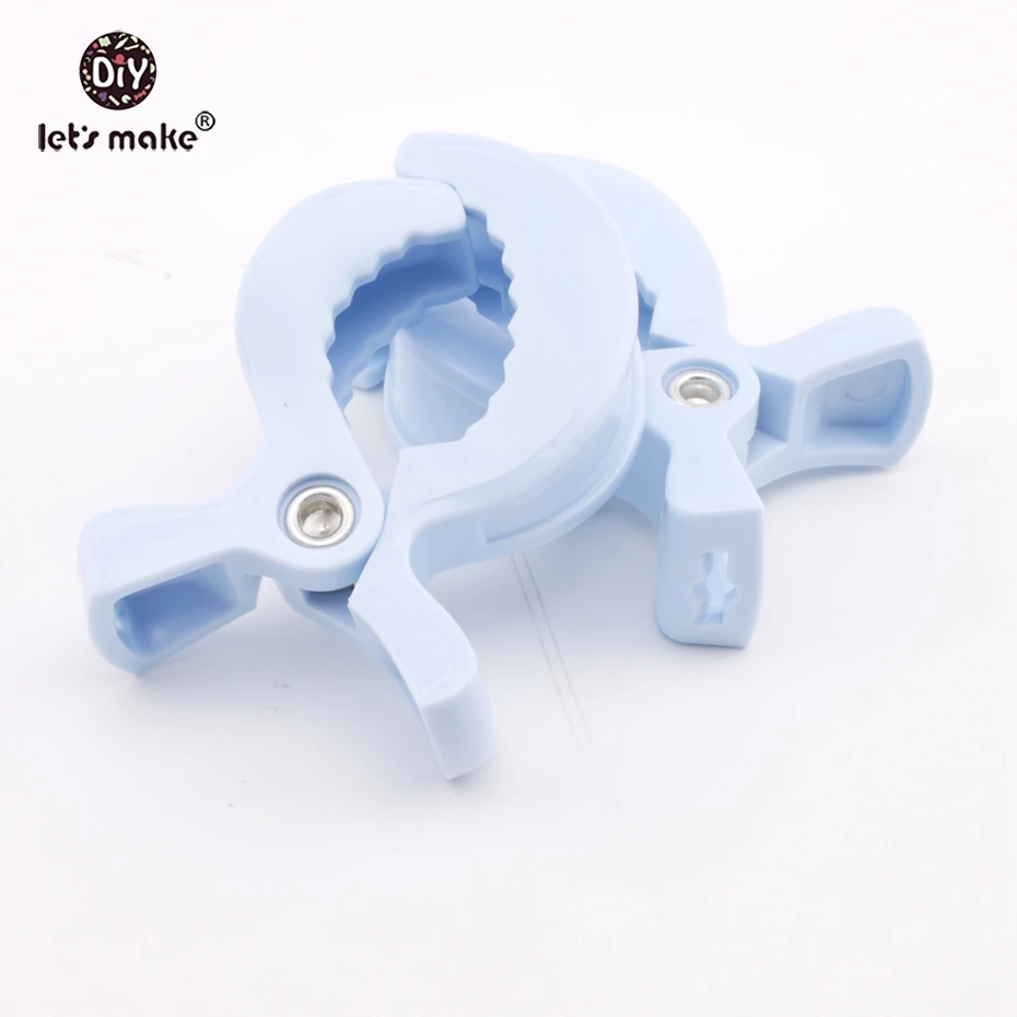 Let's Make 1pc Candy Blue Lamp Pram Stroller To Hook Muslin and Toys Blanket Clips Plastic Universal Clip Baby Toys Accessories