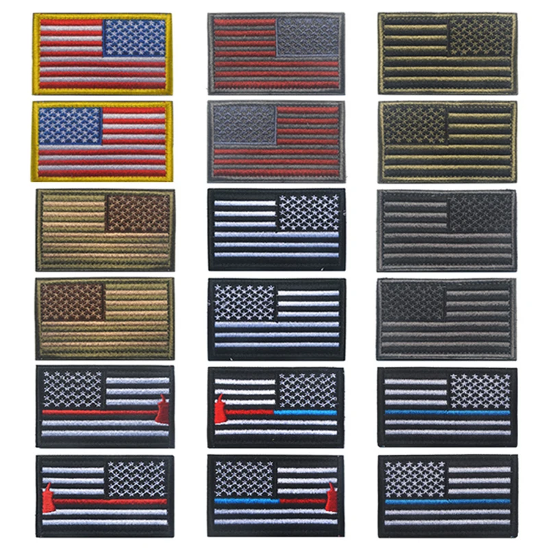 Parche táctico americano bordado con velcro – Izquierda y derecha