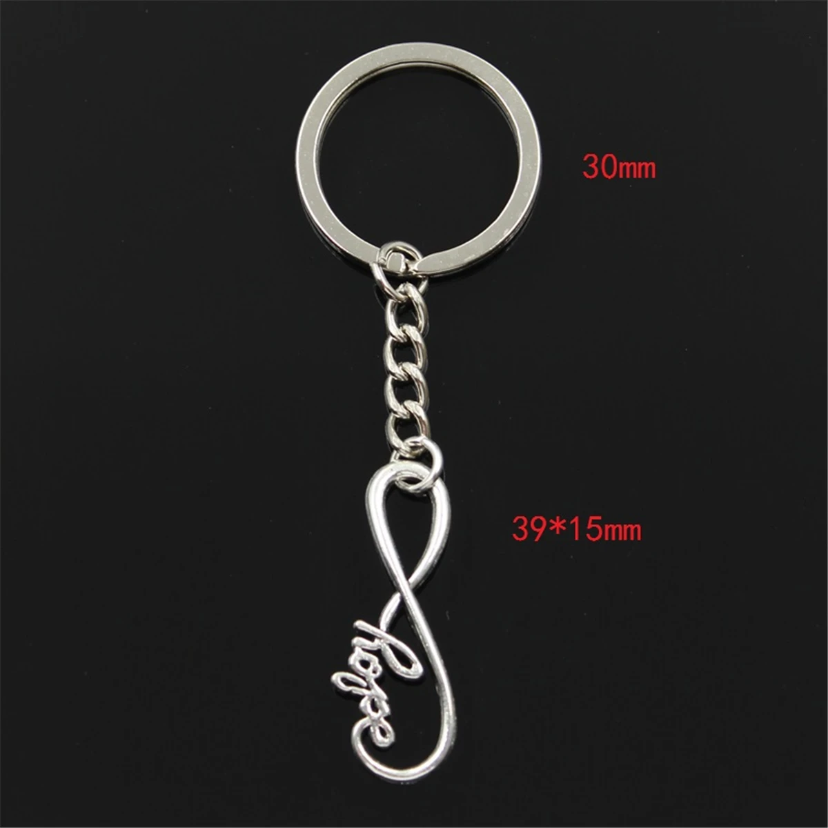 New Hot Men Key Ring Metal Key Chain Keychain Gift Jewelry Silver Color Infinity Symbol Hope Pendant Great Promotion