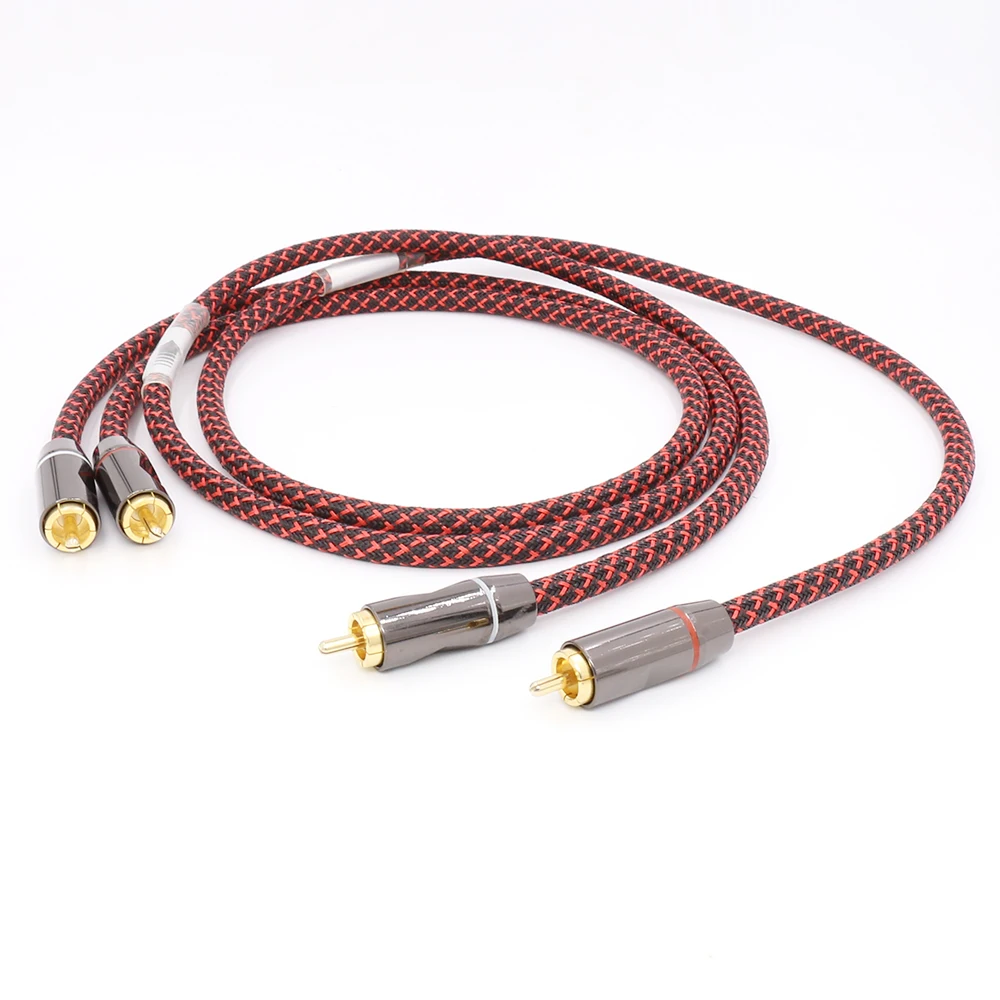 

1 Pair Hifi 5N OFC Audio RCA cable High End HIFI RCA Audio Cable with gold plated RCA connector plug
