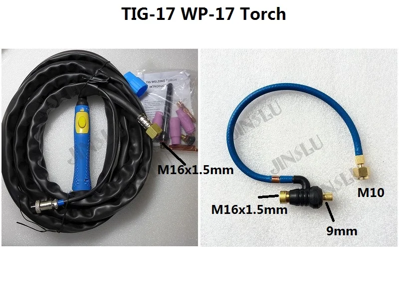 Gas Electric Seperate Dinse Connection WP-17 WP 17 Tig Torch Complete Package 4M / 12Feet for PTA DB 17 1 pcs