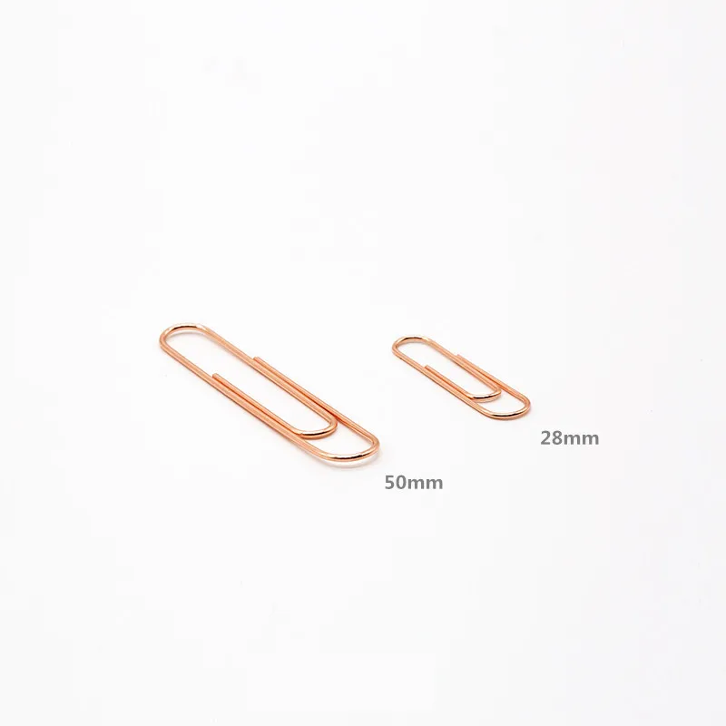 200pc 28 millimetri In Metallo di Carta Pinze U Tipo di Rosa Oro Clip di Segnalibro Pinze Trasparente Holder Ufficio Scuola Forniture accessori di cancelleria