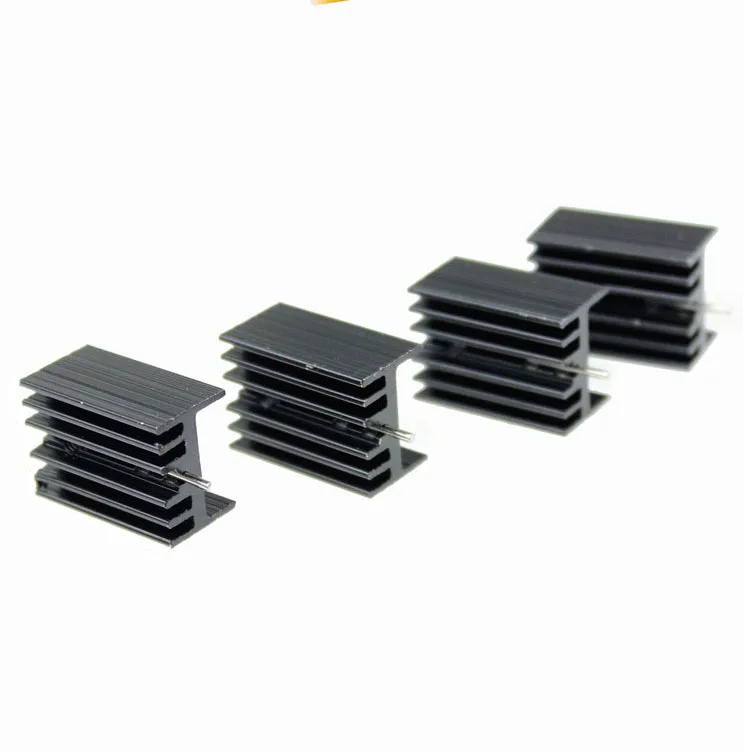 Gdstime 20Pcs/Set Cooling Accessories Triode IC heat sink For TO-220 Aluminum 21*15*11mm Cooling Fin Fan Black Color