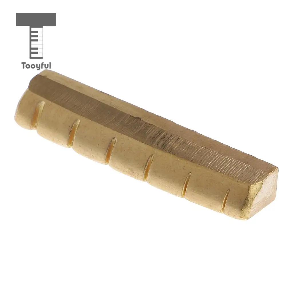 43x6mm Acoustic Folk Guitar Bridge Nut Slotted Brass for String Instruments