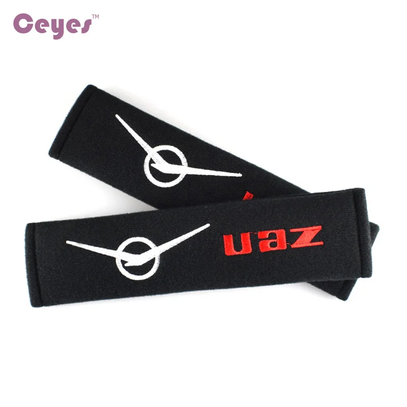 Ceyes Auto Seat Belt Cover Cotton Car Styling Case For Fiat UAZ Emblem Badge Cover 469 Patriot Accessories Car-Styling 2pcs/lot