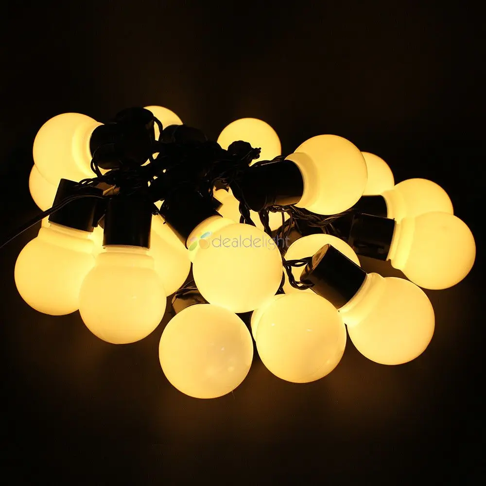 5M 20pcs 5CM Big Ball Led String Light Black Wire Outdoor Christmas Garland Fairy String Garden Starry Lights 110V 220V