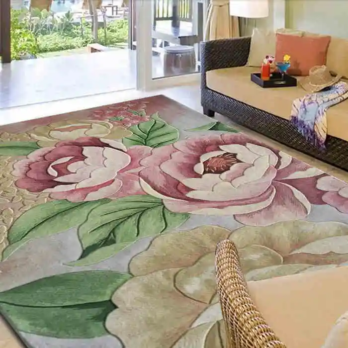 Flowers on carpets Wool Ingredient for parlor living room bedroom  Full size Mat Rugs Decoration Floor rug Floral carpet