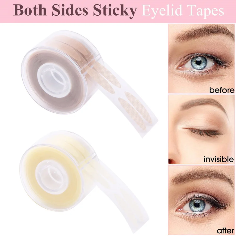 600 pcs/box Big Eyes Make Up Eyelid Sticker Double Fold Self Adhesive Eyelid Tape Stickers S/L Makeup Clear Beige Color Stripe