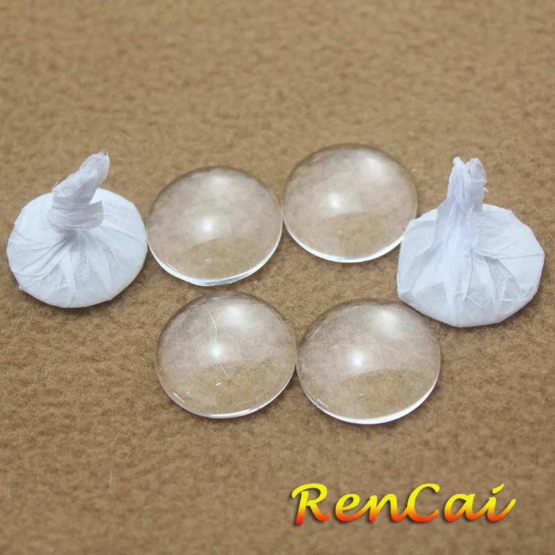 500pcs 25/30/33/35/38/40/45/50/60mm Round Flat Back Transparent Clear Glass Cabochon For DIY Charm Jewelry Making