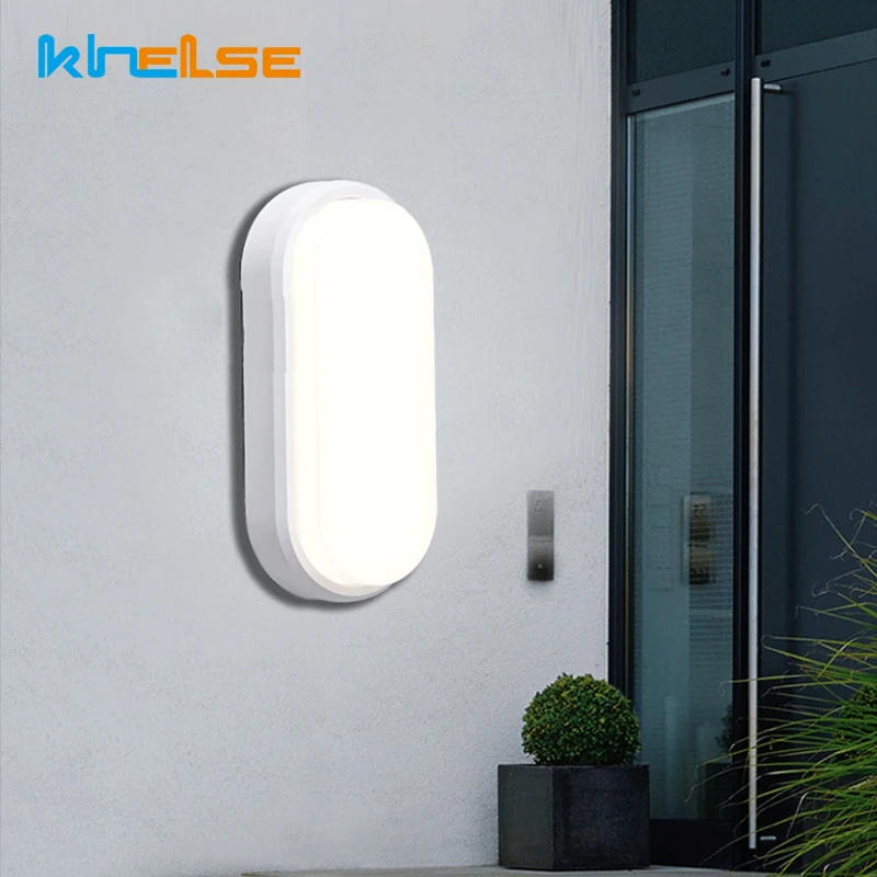 Outdoor LED Bulkhead lamp Wall Sconces Balcony Porch Lights 16W 20W Oval Waterproof IP54 Moistureproof Bathroom Decor 110-220V