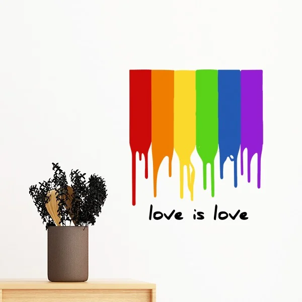 

Love Pride Gradient LGBT Ally Rainbow Homo homosexual Removable Wall Sticker Art Decals Mural DIY Wallpaper for Room Decal