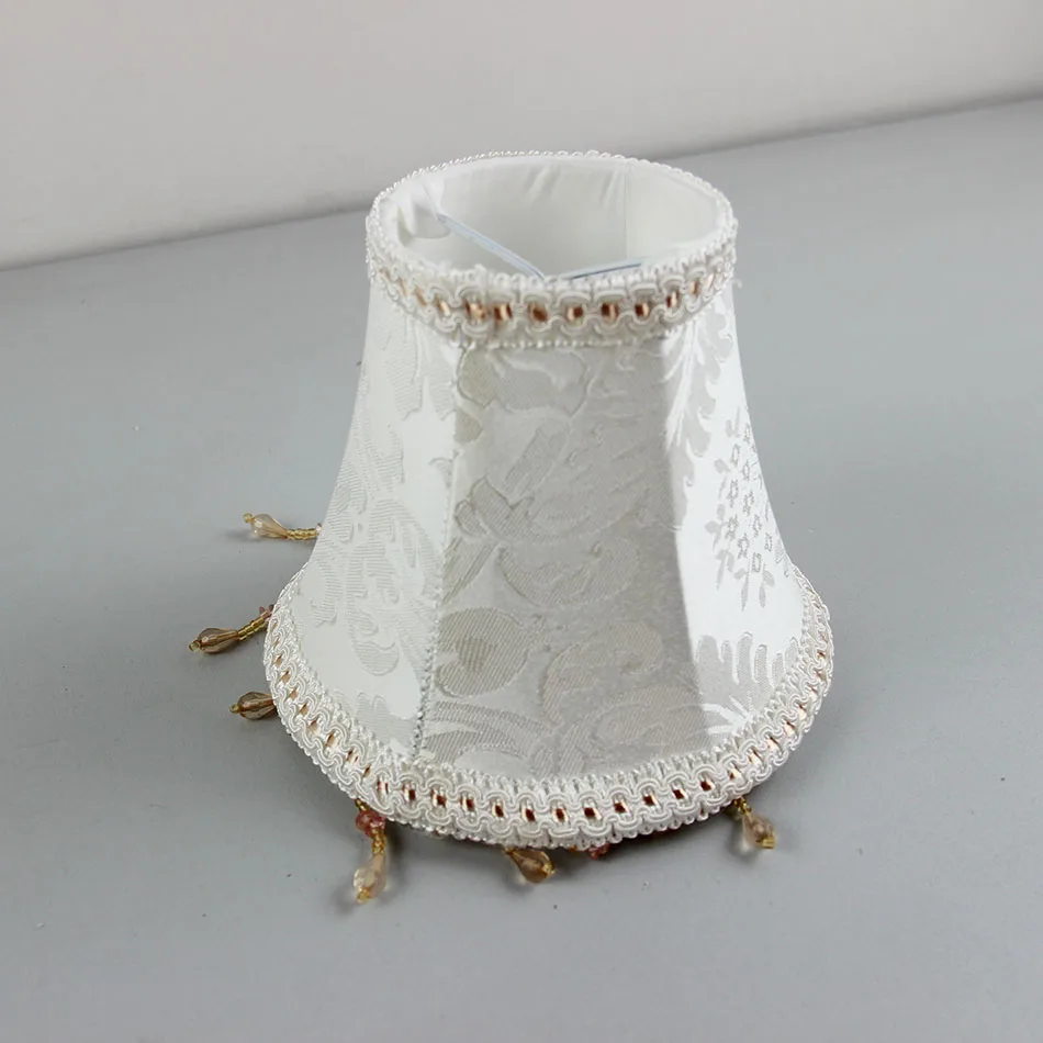 DIA 15cm/5.9inch White lampshades with beads, wall lamp and Chandelier Mini Lamp Shade, Clip On