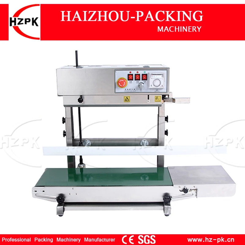 HZPK Vertical Continuous Sealing Machine Stainless Steel Shell Good motor Iron gear For Height Plastic Bag Sealing Machine H450m