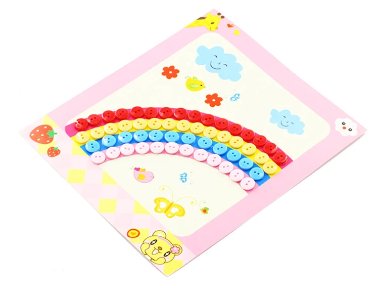 5 pz/set bambini adesivi con bottoni fai da te giocattoli fatti a mano pittura con bottoni disegno kit artigianali bambini giocattolo educativo precoce