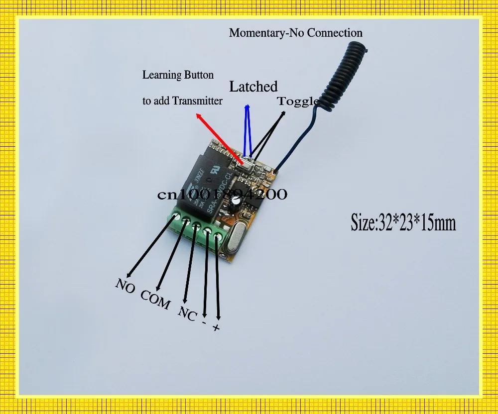 315/433mhz 1ch 5V DC Relay Remote switch Mini Light Lamp LED Power wireless controller COM NC NO micro rf receiver transmitter