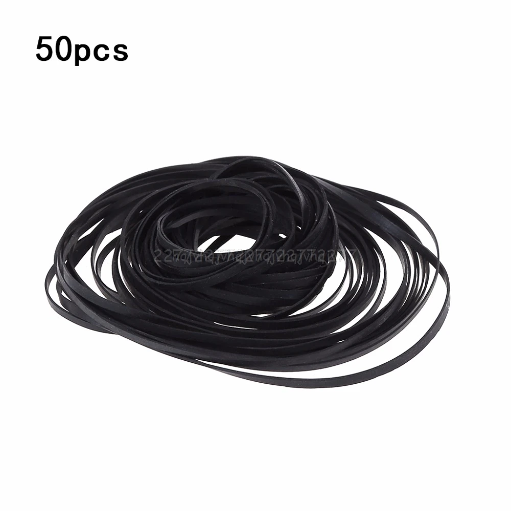 50PCS Universal Mix Cassette Tape Machine Belts Assorted Common Flat Rubber Belt for Recorders DVD Grocery My06 19