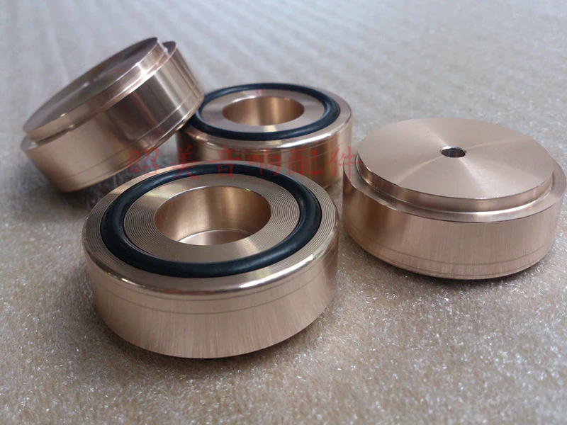 style C 4pcs (gold) Aluminum feet for amplifier /speaker(with rubber ring)Diameter:44mm Height:17mm