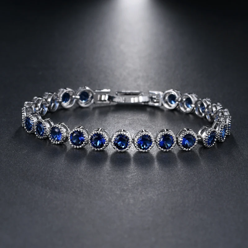 EMMAYA Brand New Women Tennis Bracelet Luxury Round Clear CZ Tennis Bracelets & Bangles for Elegant Party Jewelry