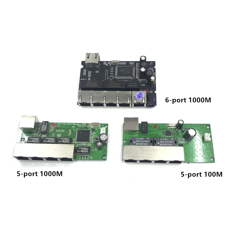 

5/6-port Gigabit switch module is widely used in LED line 5 port 10/100 10/100/1000 m contact port mini switch module PCBA