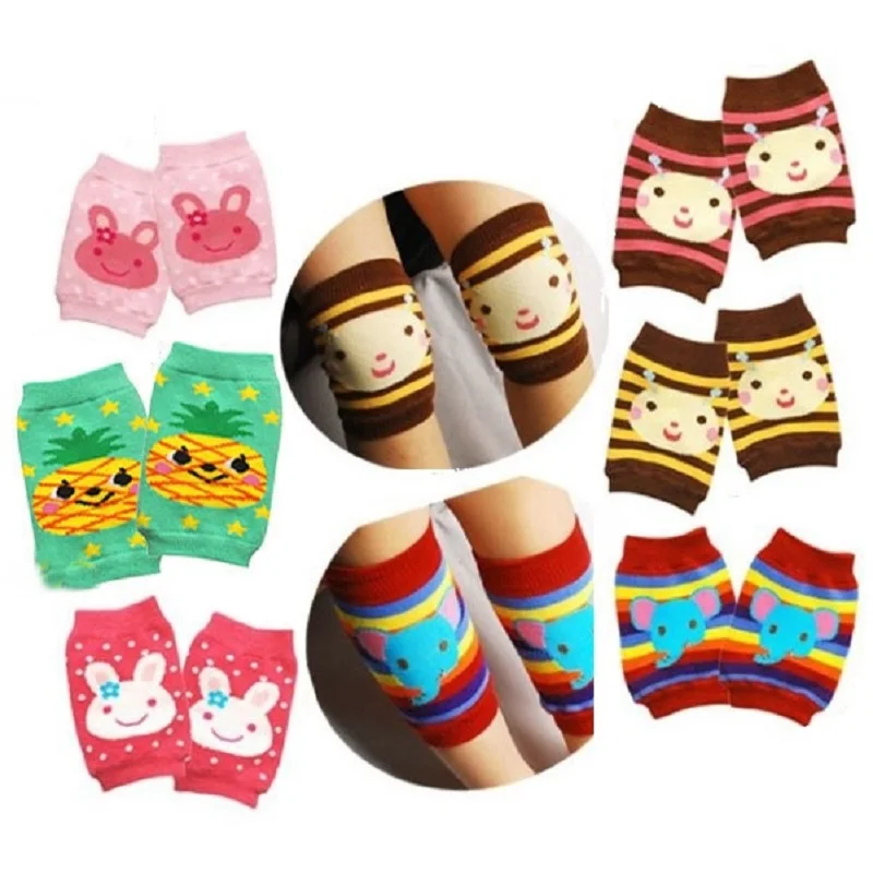 5pairs Baby Girls Leg Warmers Infant Knee Pads Children Clothes Kids elbow Protector Safety Crawl Kneecaps Animal Sock