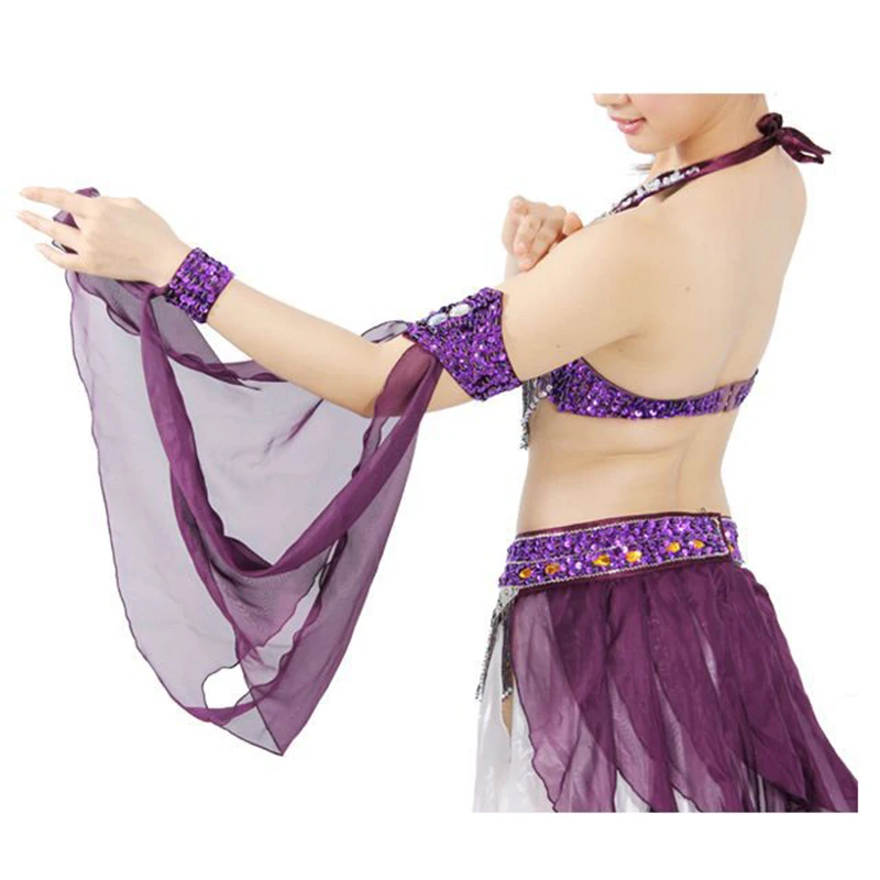 Wholesale Women Belly Dance Costume Accessories Arm Sleeves Belly Dancing Gloves Adjustable Hand Veils Decoration Various Colors