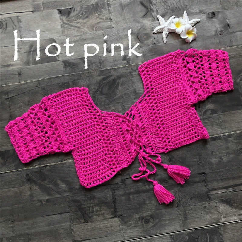 Women Sexy Crochet Hippie Bralette Knit Bra Boho Beach Bikini Crop Tops Swimwear Sexy Top Boho Bikini Top