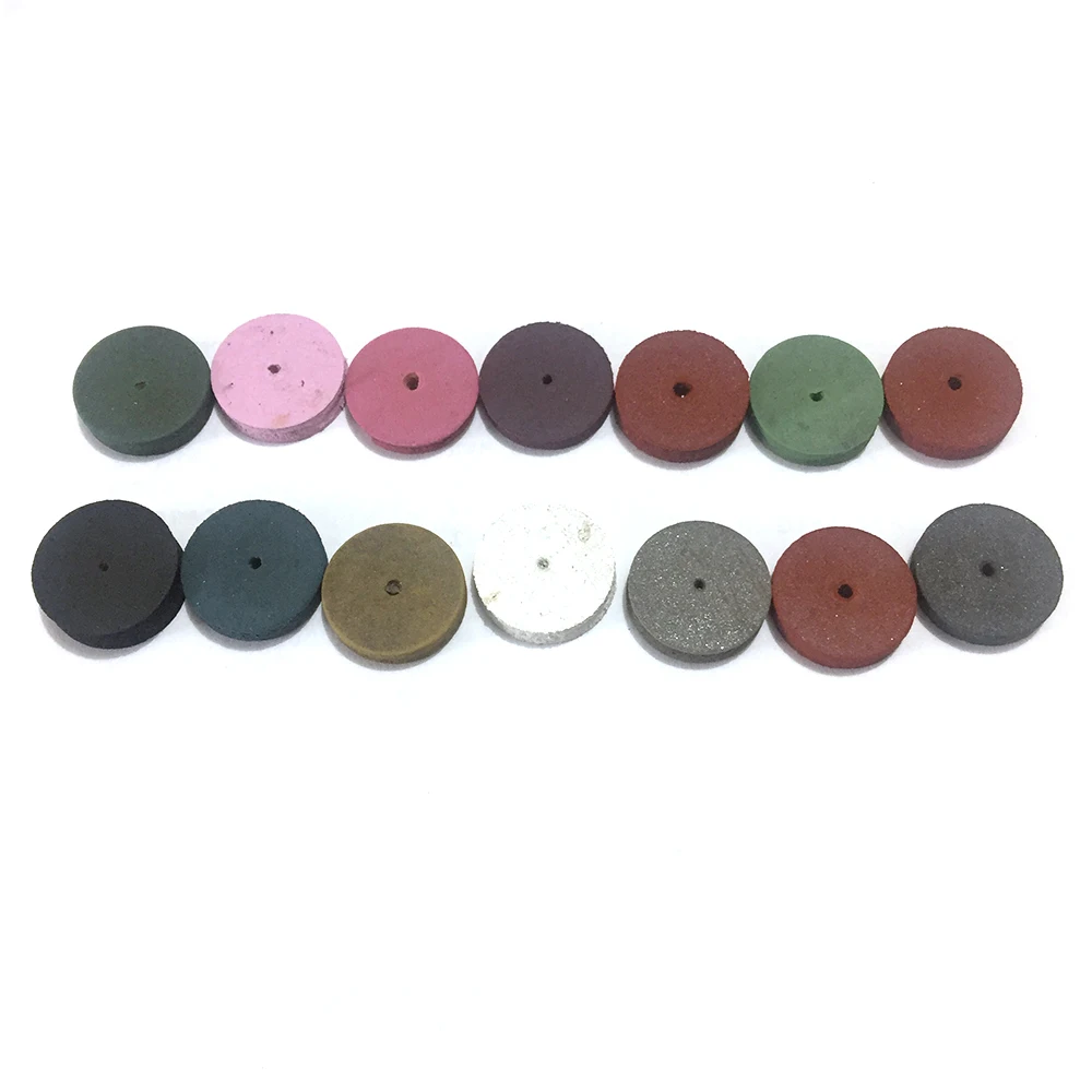 

10PCS Flat Rubber Wheel Mixed Color Diamond Coarse Polish Round Abrasive Tool Accessories for Dremel Rotary Tools 15mmX3mm