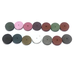 10PCS Flat Rubber Wheel Mixed Color Diamond Coarse Polish Round Abrasive Tool Accessories for Dremel Rotary Tools 15mmX3mm