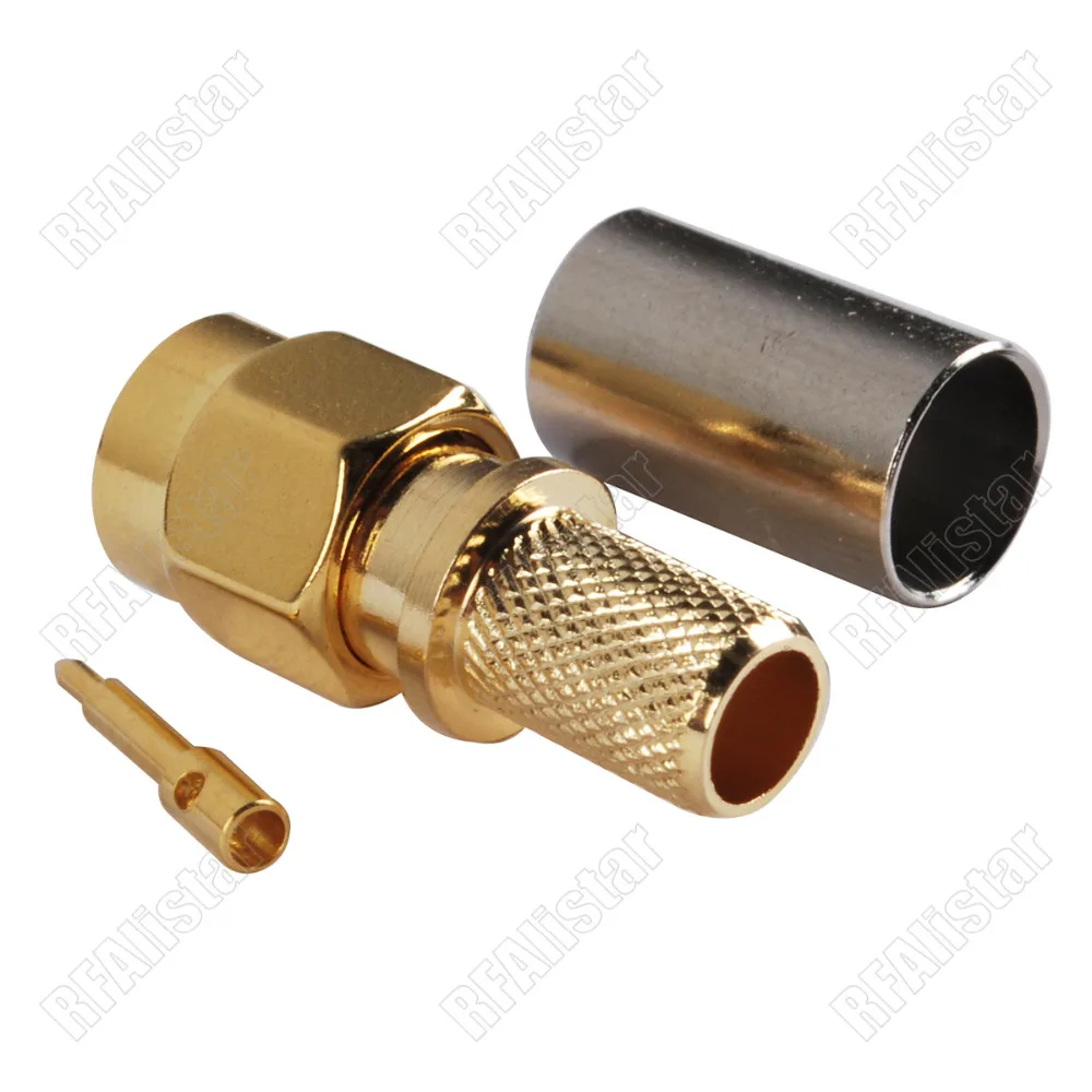 10 Pieces RF Connector SMA Plug Male Straight Solder Attachment Crimp For LMR240 Coaxial Cable LMR-240