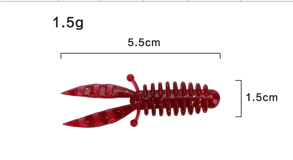 Angel köder weicher Köder künstliche Pop Mini Garnelen 5,5 cm/1,1g Wurm Maden lockt Schraub klemme Schwänze Los 10 Stück – Detail 3