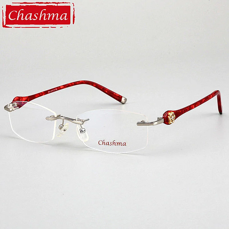 

Chashma Brand Designer Ultra Light Glasses Rimless Eyeglasses Female Prescription Spectacles Quality Titanium Frames for Women