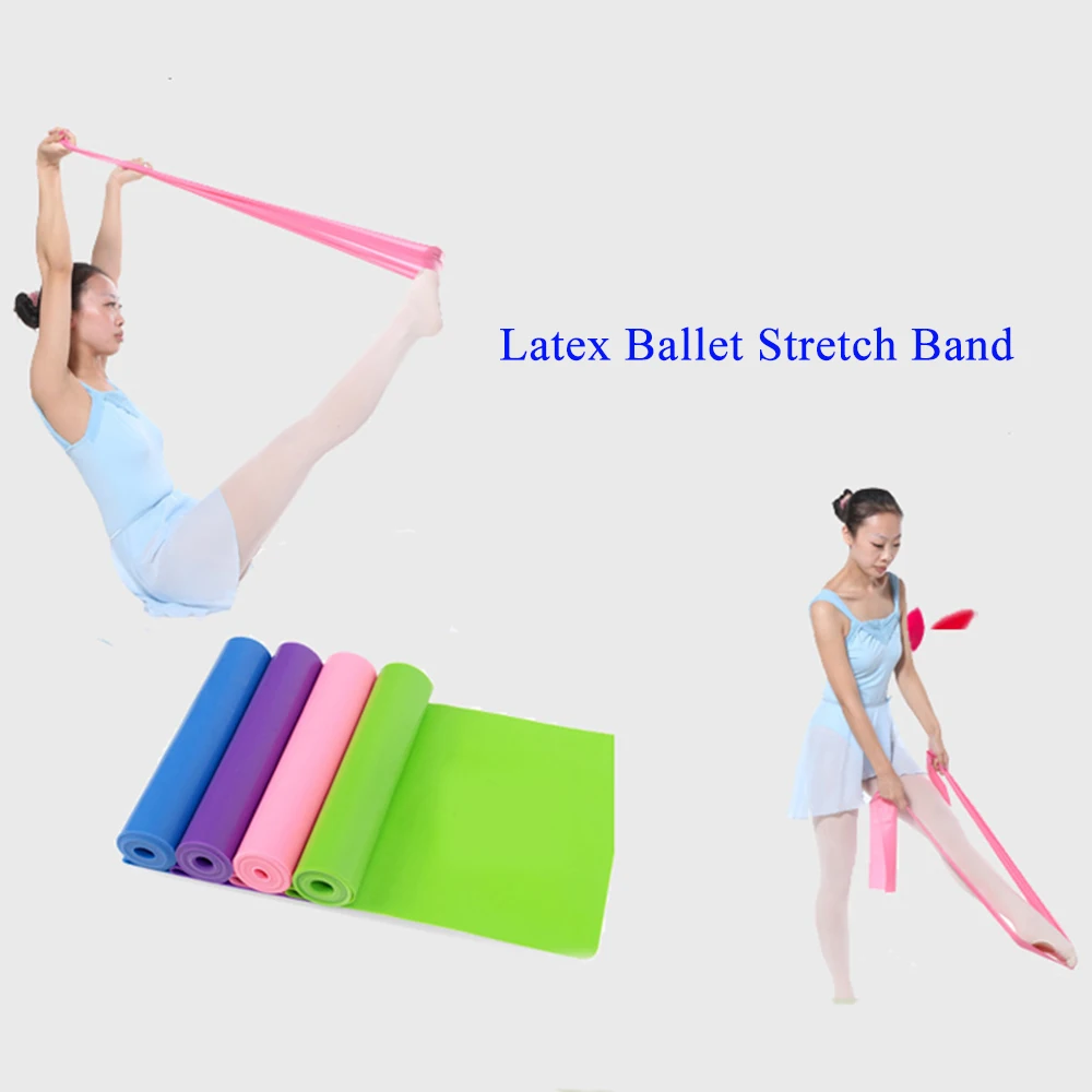 New Pure Latex Elastic Ballet Stretch Band Fitness Yoga Pilates Pull Up Resistance Band Ballet Dance Accessories Adult Children