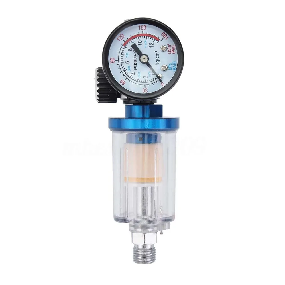 Di alta Qualità 1/4 "A Spruzzo Pneumatica Pistola Ad Aria Gauge + In-line olio Separatore D'acqua Filtro A Spruzzo Pneumatico pistola Accessori