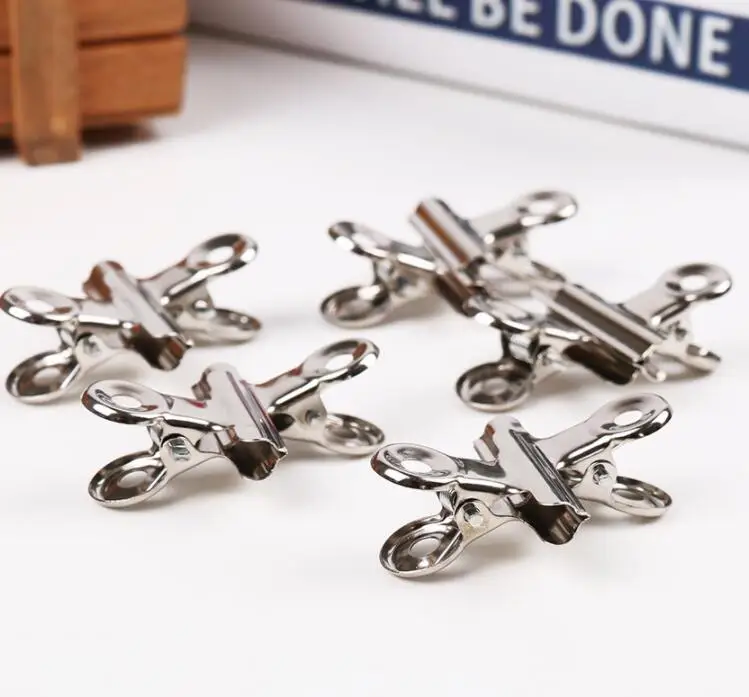 6 Pcs /pack Mini Bulldog Clips Office Finishing Clip Stainless Steel Metal Receipt Folder Paper Document Binder Clips