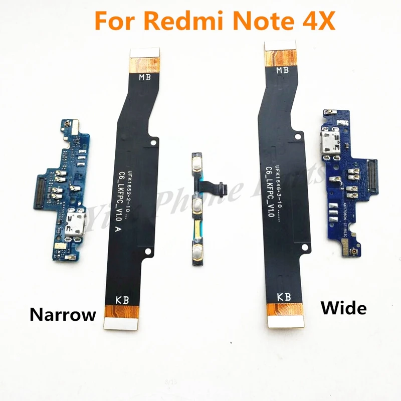 

Power Volume & USB Charging Board Flex Cable & Motherboard MainBoard Connections Flex Cable For Xiaomi Redmi Note 4X Note4X