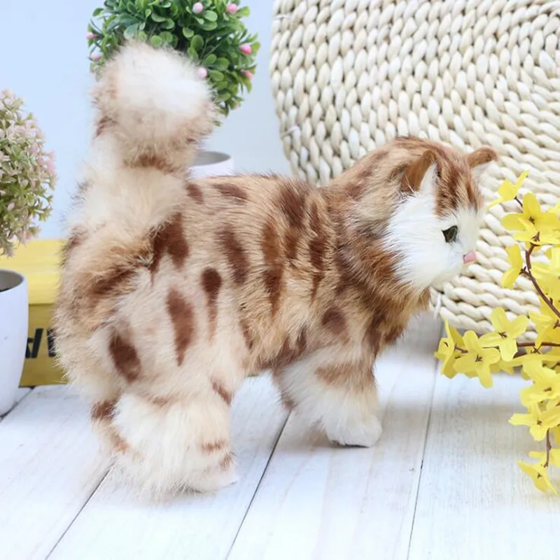 Zilin-사랑스러운 스탠딩 고양이 실물 크기 고양이 장난감, 홈 인테리어, 어린이 장난감, 고양이 25x10x20 cm