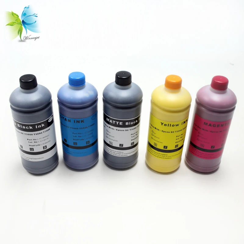 Winnerjet WaterProof Pigment ink for Epson T3200 T5200 T7200 T3270 T5270 T7270 printer-1000ml/bottle