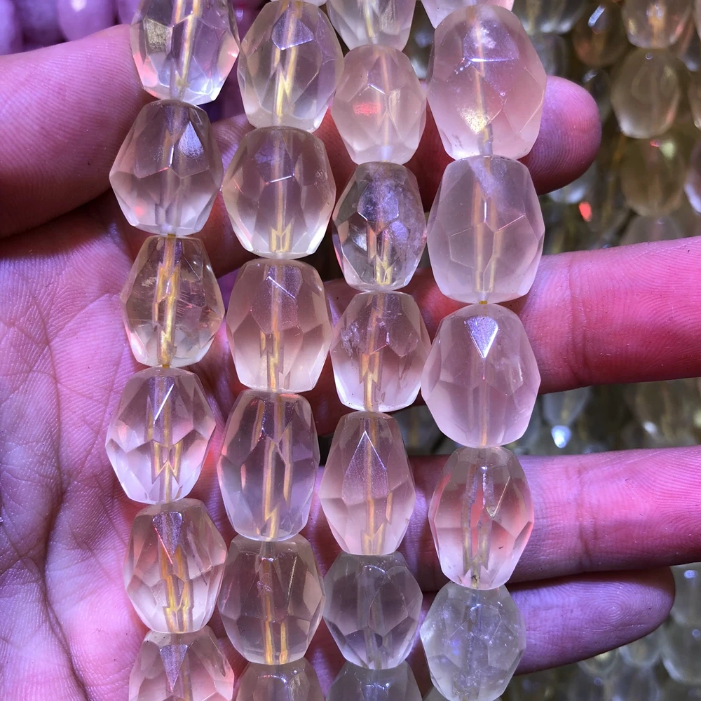 Wholesale 2strings Natural Lemon Quartz Crystal Gem Stone Faceted Nugget Beads,Genuine Gem Jewelry Making Beads,15.5