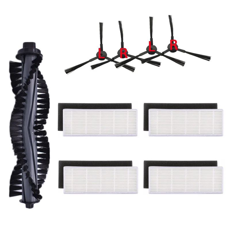 1 * แปรงหลัก + 4 * กรองฝุ่น HEPA + 4 * เปลี่ยนแปรงด้านข้างสำหรับ ILIFE A4s a40 หุ่นยนต์อะไหล่เครื่องดูดฝุ่น