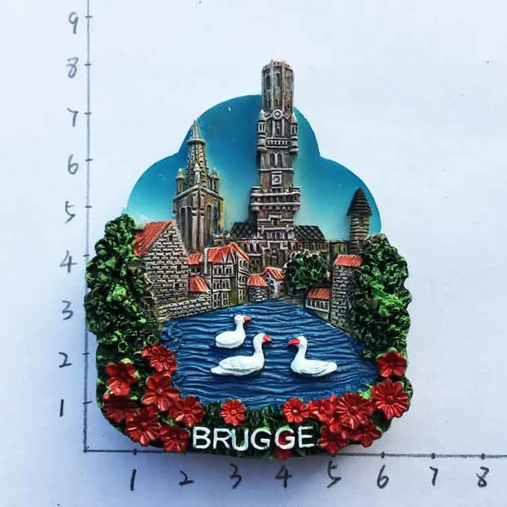 BABELEMI Dominica Albania Cyprus Paris Belgium Bruges Greece Italy Spain 3D Fridge Magnet Souvenir Refrigerator Magnetic Sticker image 2