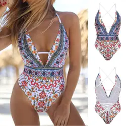 Seksowny strój kąpielowy jednoczęściowy Push Up Bikini wypełnione strój kąpielowy Monokini kostiumy kąpielowe