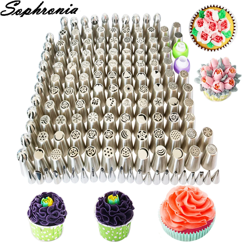 

Sophronia 149PCS Stainless Steel Pastry Nozzles Set Icing Cream Piping Nozzles Pastry Decorating Tips Cake Decorator Tools CS088