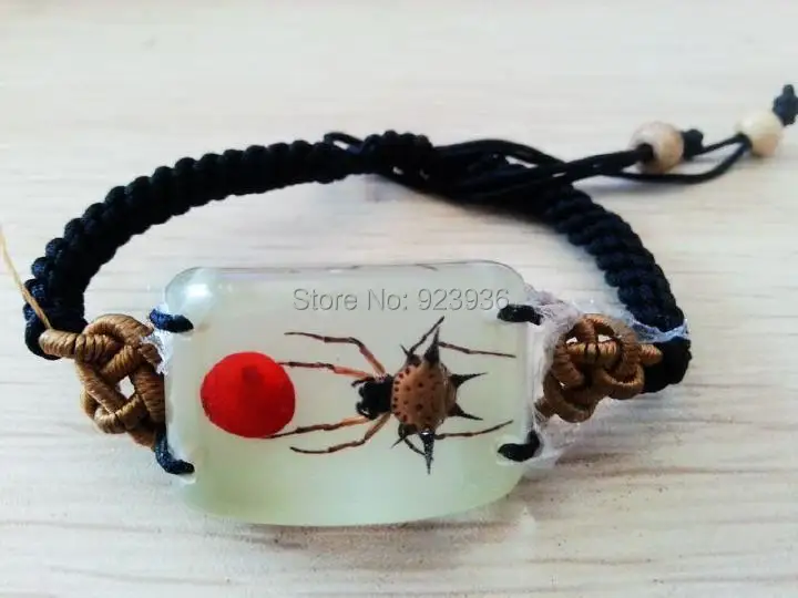 PAIR NEW REAL SPINY SPIDER GLOW BRACELET INSECT BANGLE TAXIDERMY Saint Valentine's GF  LOVERS GIFT GL01